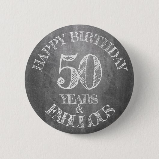 Badge Rond 5 Cm Joyeux anniversaire - 50 ans et fabuleux (Devant)