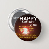 Badge Rond 5 Cm Joyeux anniversaire à nous Art Imprimer (Devant & derrière)