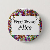 Badge Rond 5 Cm Joyeux anniversaire Alice (Devant)