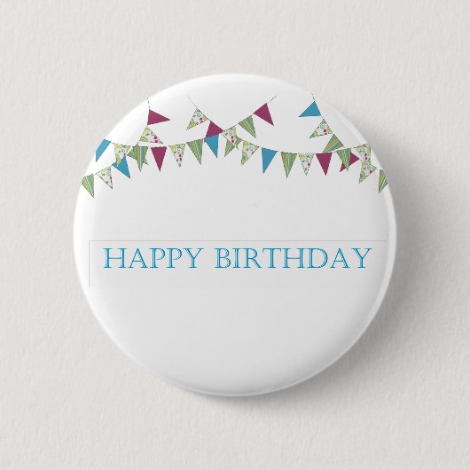 Badge Rond 5 Cm Joyeux anniversaire - bleu (Devant)
