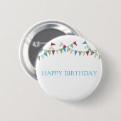 Badge Rond 5 Cm Joyeux anniversaire - bleu (Devant & derrière)