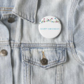 Badge Rond 5 Cm Joyeux anniversaire - bleu (En situation)