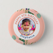 Badge Rond 5 Cm Joyeux Anniversaire Classique Photo Simple (Devant)