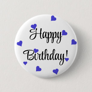 Badge Rond 5 Cm Joyeux Anniversaire Coeur Simple