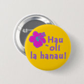 Badge Rond 5 Cm Joyeux anniversaire dans le Hawaïen (Devant & derrière)