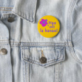 Badge Rond 5 Cm Joyeux anniversaire dans le Hawaïen (En situation)