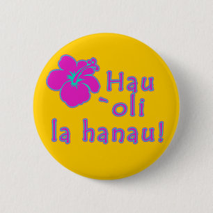Badge Rond 5 Cm Joyeux anniversaire dans le Hawaïen