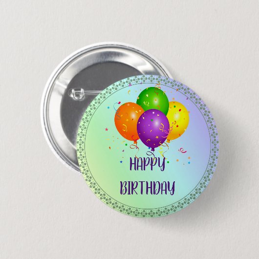 Badge Rond 5 Cm Joyeux anniversaire, design populaire, (Devant & derrière)