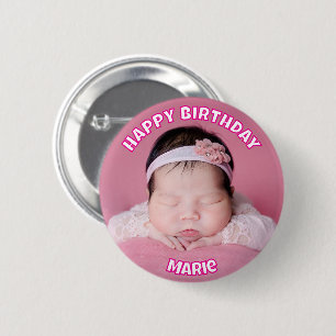Badge Rond 5 Cm Joyeux Anniversaire Épingles de Visage Personnalis