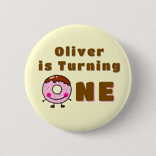 Badge Rond 5 Cm Joyeux Anniversaire Gâteau Donut Personnalisé Enfa