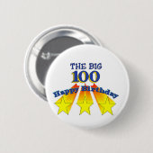 Badge Rond 5 Cm Joyeux anniversaire grands 100 (Devant & derrière)