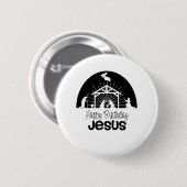 Badge Rond 5 Cm Joyeux anniversaire Jésus (Devant & derrière)