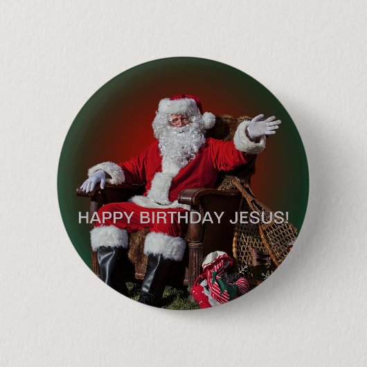 BADGE ROND 5 CM JOYEUX ANNIVERSAIRE JÉSUS ! (Devant)