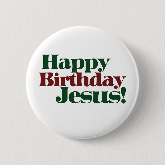 Badge Rond 5 Cm Joyeux anniversaire Jésus c'est Noël (Devant)