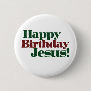 Badge Rond 5 Cm Joyeux anniversaire Jésus c'est Noël