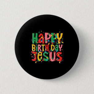 Badge Rond 5 Cm Joyeux Anniversaire Jésus Joyeux Noël Amusant Chré