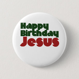 Badge Rond 5 Cm Joyeux anniversaire Jésus Noël