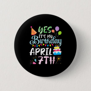 Badge Rond 5 Cm Joyeux anniversaire papa maman le 7 avril
