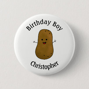 Badge Rond 5 Cm Joyeux Anniversaire Patate Personnalisé