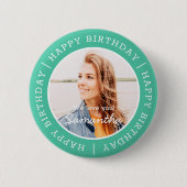 Badge Rond 5 Cm Joyeux anniversaire simple Preppy moderne photo pe (Devant)
