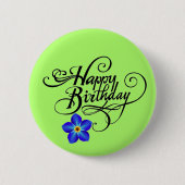 Badge Rond 5 Cm Joyeux anniversaire vert (Devant)