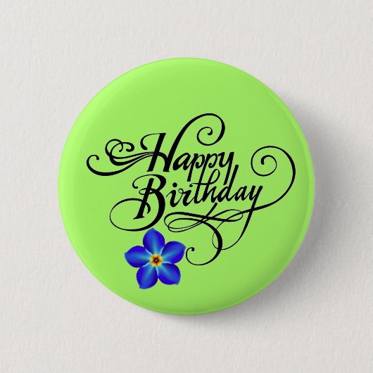 Badge Rond 5 Cm Joyeux anniversaire vert (Devant)
