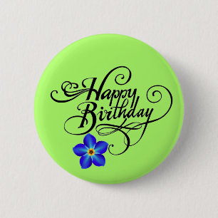 Badge Rond 5 Cm Joyeux anniversaire vert
