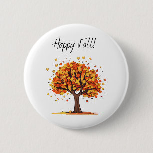 Badge Rond 5 Cm Joyeux Automne!