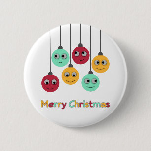 Badge Rond 5 Cm Joyeux Baubles de Noël