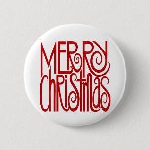 Badge Rond 5 Cm Joyeux Bouton rouge Noël