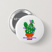 Badge Rond 5 Cm joyeux cactus de noël (Devant & derrière)