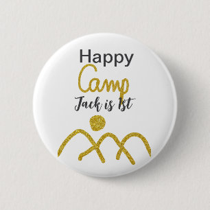 Badge Rond 5 Cm Joyeux camping campeur un anniversaire enfants sol