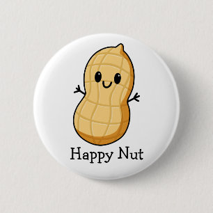 Badge Rond 5 Cm Joyeux caricature de cacahuète Kawaii - Nut souria