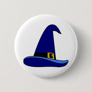 Badge Rond 5 Cm Joyeux Casquette de sorcière Halloween
