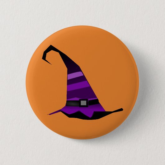 Badge Rond 5 Cm Joyeux Casquette de sorcière Halloween (Devant)