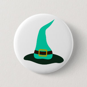 Badge Rond 5 Cm Joyeux Casquette de sorcière Halloween