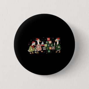 Badge Rond 5 Cm Joyeux Chemistmas Oie Chimie Noël Science