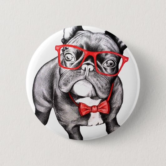 Badge Rond 5 Cm Joyeux chien (Devant)