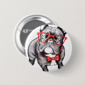 Badge Rond 5 Cm Joyeux chien (Devant & derrière)