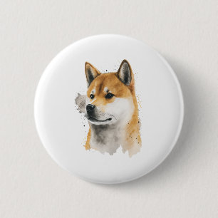 Badge Rond 5 Cm Joyeux chien Akita