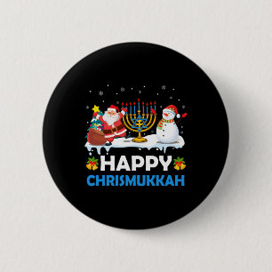 Badge Rond 5 Cm Joyeux Chrismukkah Hanukkah Amusement Joyeux Noël