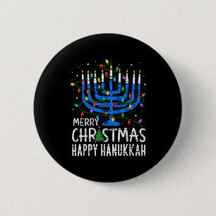 Badge Rond 5 Cm Joyeux Chrismukkah Joyeux Noël Hanukkah Chanuka