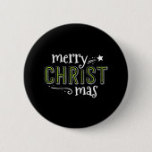 Badge Rond 5 Cm Joyeux Christ Mas Christian Jesus Noël Sud (Devant)