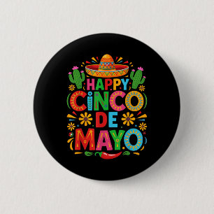 Badge Rond 5 Cm Joyeux Cinco De Mayo Fiesta Parti Mexicain Hommes
