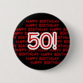 Badge Rond 5 Cm Joyeux cinquantième anniversaire (Devant)