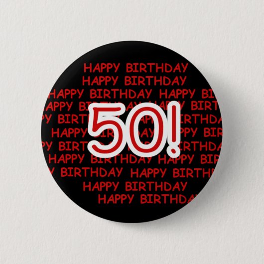 Badge Rond 5 Cm Joyeux cinquantième anniversaire (Devant)