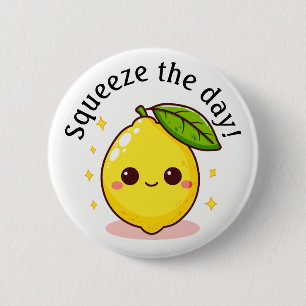 Badge Rond 5 Cm Joyeux Citron Squeeze Le Jour Personnalisé