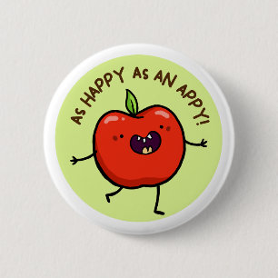 Badge Rond 5 Cm Joyeux Comme Une Épingle De Bouton De Fruit Appy
