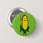 Badge Rond 5 Cm Joyeux Corn d'oreille sur le Cob (Devant & derrière)