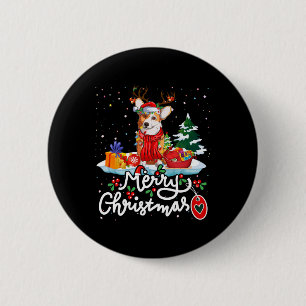 Badge Rond 5 Cm Joyeux costume de Noël Reindeer mignonne Père Noël